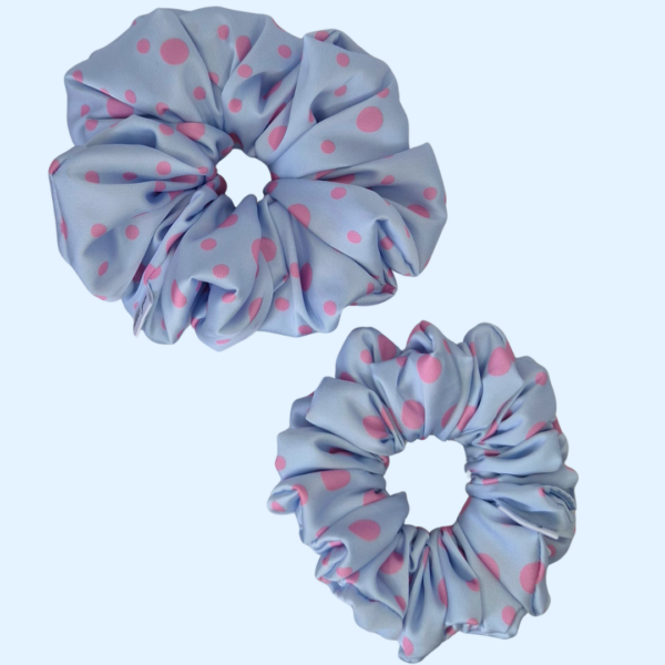 Scrunchie satynowa - Malinowe Groszki