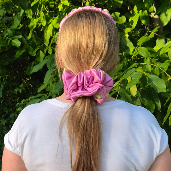 24 Scrunchie z jedwabiem - Malinowa Beza