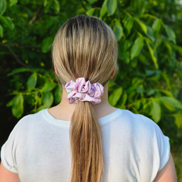 Scrunchie satynowa - Błękitna Pomarańcza