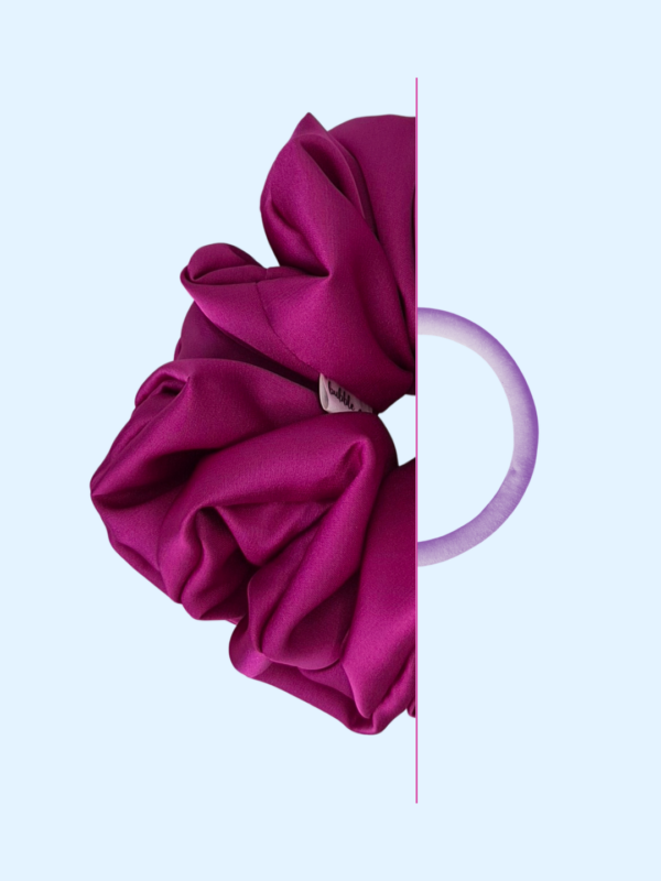 1 Scrunchie z jedwabiem - Soczysta Fuksja