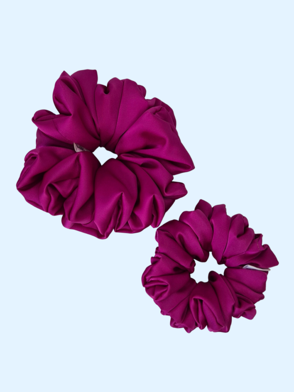 1 Scrunchie z jedwabiem - Soczysta Fuksja