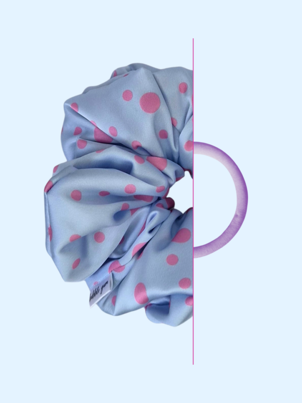 Scrunchie satynowa - Malinowe Groszki
