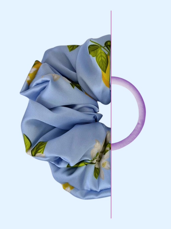 Scrunchie satynowa - Błękitna Pomarańcza