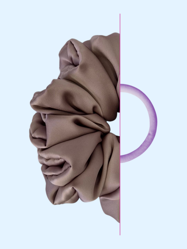 2 Scrunchie z jedwabiem - Włoskie Cappuccino