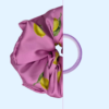 Scrunchie satynowa - Różowe cytryny