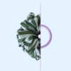 Scrunchie satynowa - Khaki stripes