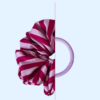 23 Scrunchie satynowa - Raspberry stripes