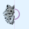 Scrunchie satynowa - Black dots