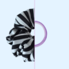 Scrunchie satynowa - Black&white stripes