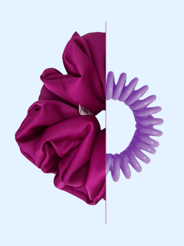 28 Scrunchie z jedwabiem - Soczysta Fuksja