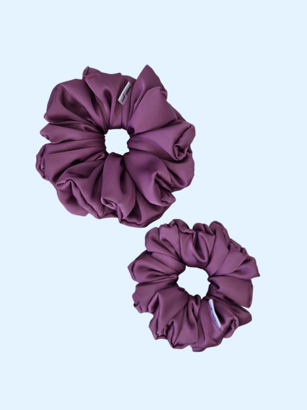 28 Scrunchie z jedwabiem - Jagodowy Mus
