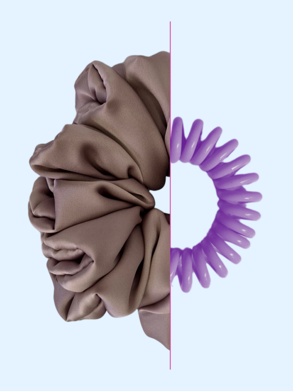 29 Scrunchie z jedwabiem - Włoskie Cappuccino