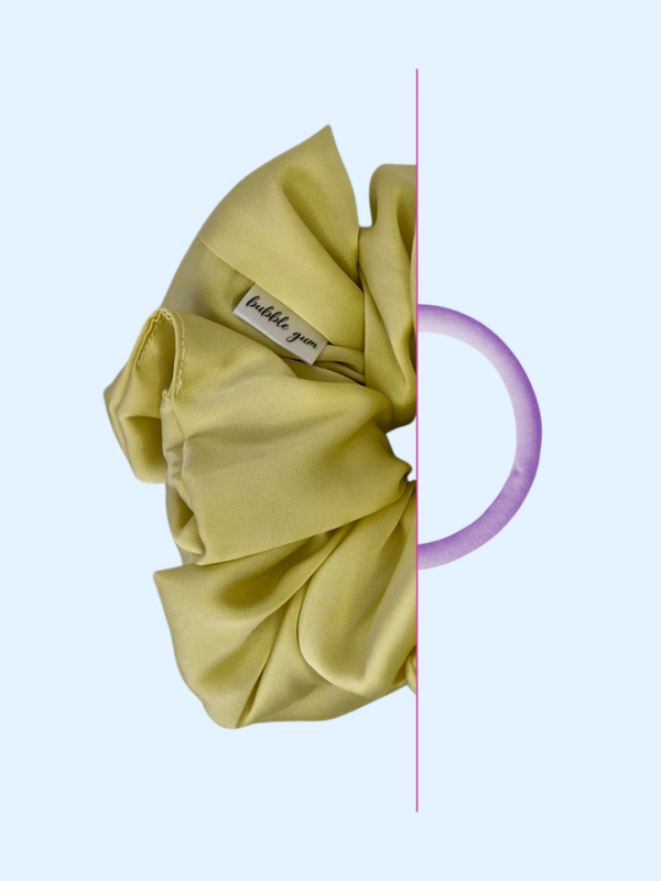 3 Scrunchie z jedwabiem - Cytrynowy Sorbet