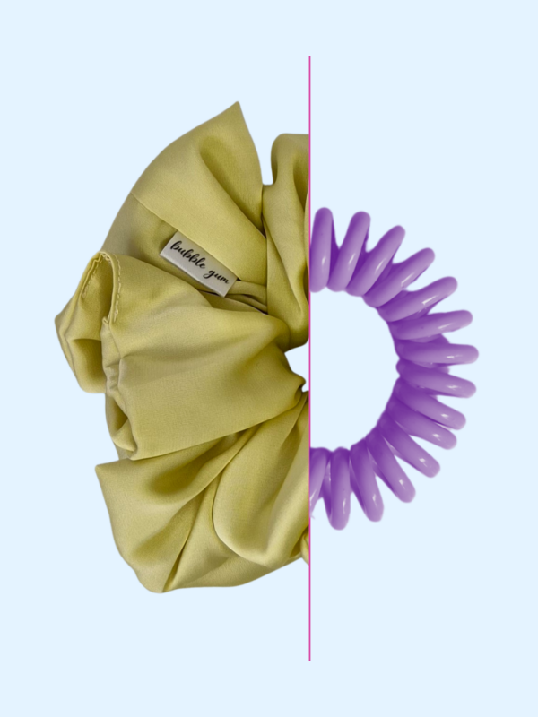 30 Scrunchie z jedwabiem - Cytrynowy Sorbet