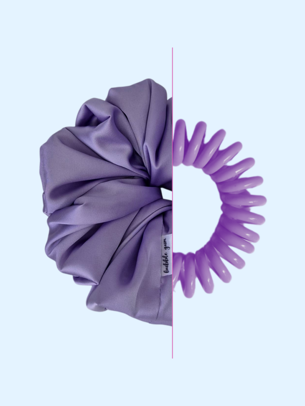 31 Scrunchie z jedwabiem - Liliowa Pianka