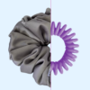 Scrunchie z jedwabiem - Srebrny Pył