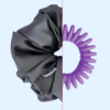 33 Scrunchie z jedwabiem - Nocny Grafit