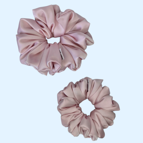 Scrunchie z jedwabiem - Malinowa Beza