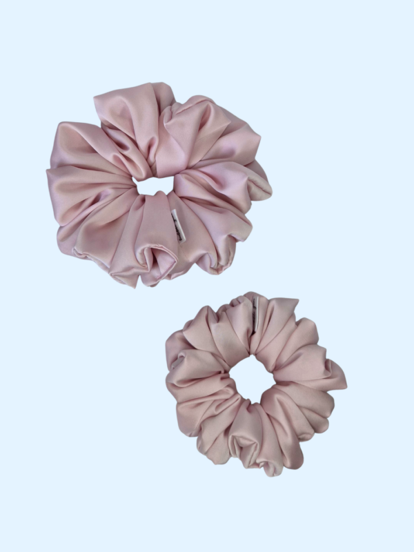 34 Scrunchie z jedwabiem - Malinowa Beza
