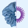 Scrunchie z jedwabiem - Lodowy Błękit