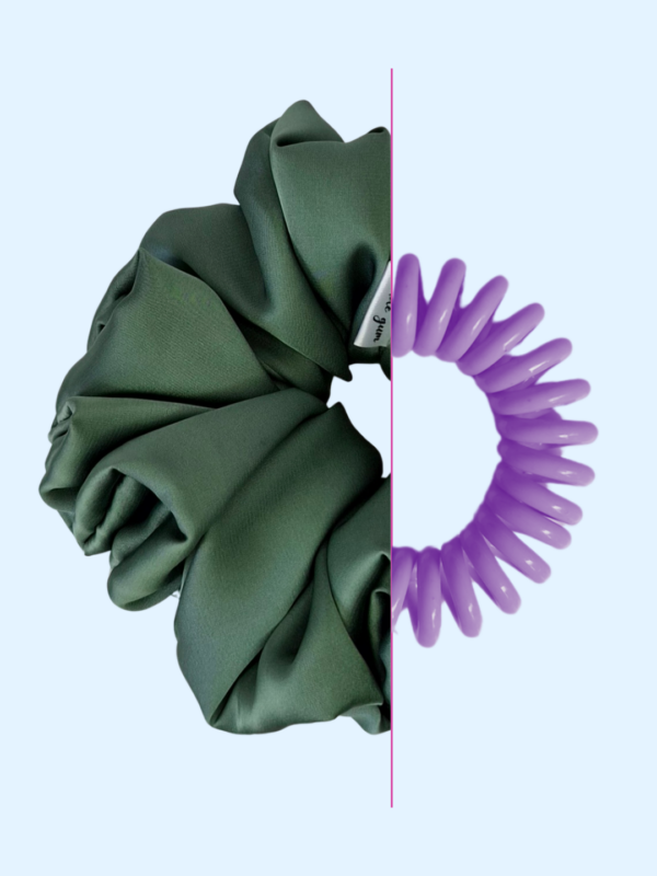 36 Scrunchie z jedwabiem - Leśna Szałwia