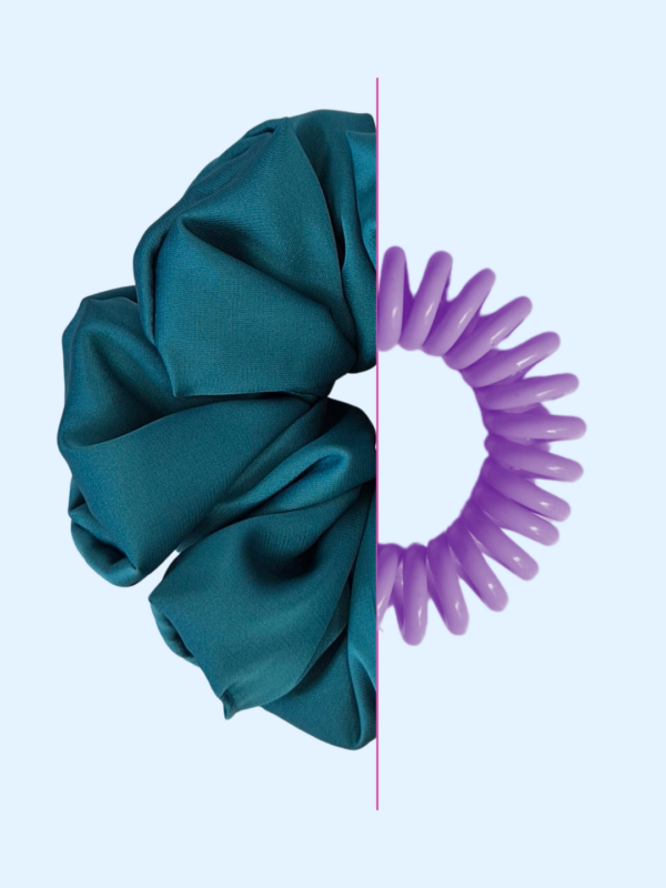 38 Scrunchie z jedwabiem - Lazurowe Wybrzeże