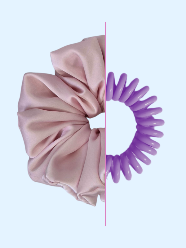 39 Scrunchie z jedwabiem - Malinowa Beza
