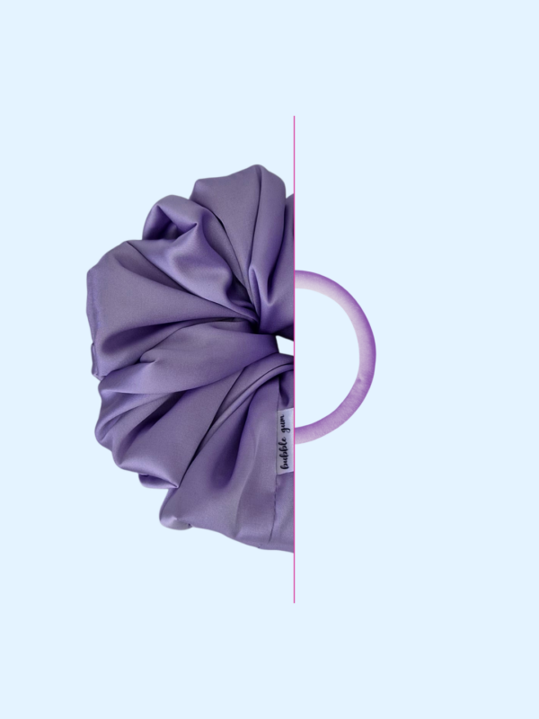 4 Scrunchie z jedwabiem - Liliowa Pianka