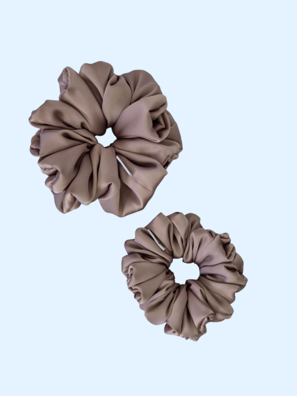 4 Scrunchie z jedwabiem - Włoskie Cappuccino