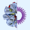 Scrunchie satynowa - Błękitna Wiśnia