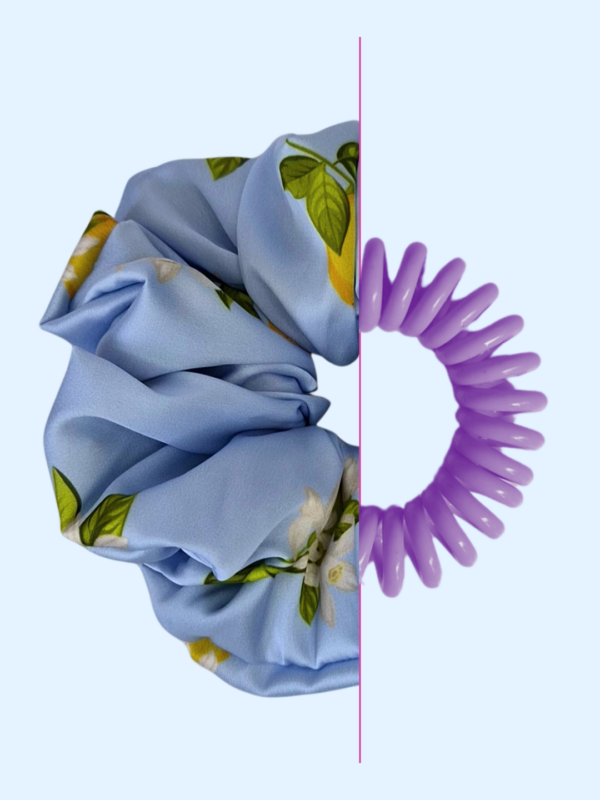Scrunchie satynowa - Błękitna Pomarańcza