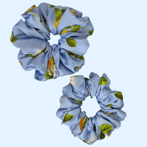 Scrunchie satynowa - Błękitna Pomarańcza