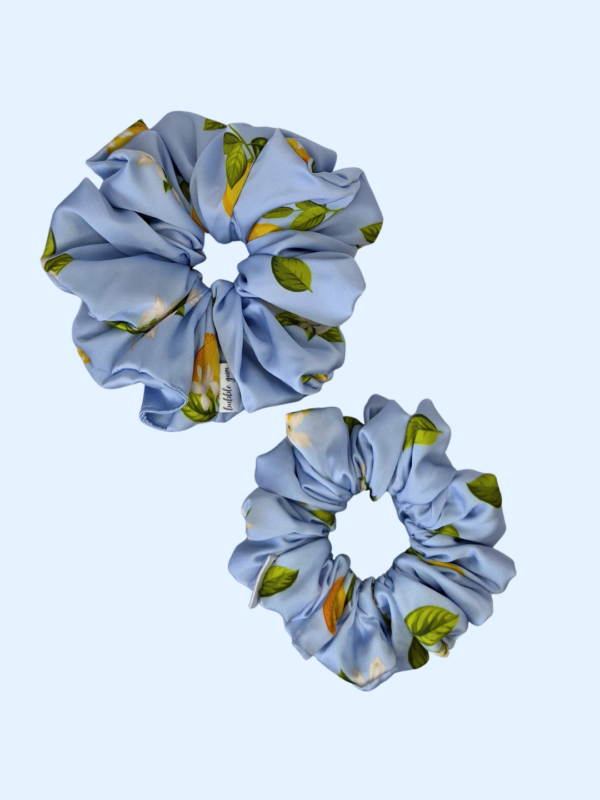 Scrunchie satynowa - Błękitna Pomarańcza