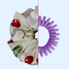 Scrunchie satynowa - Biała Wiśnia