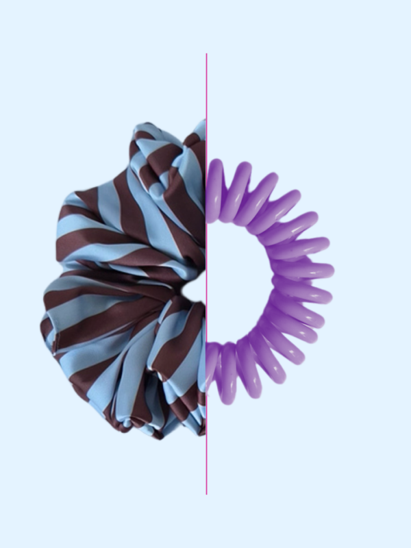 Scrunchie satynowa - Choco stripes