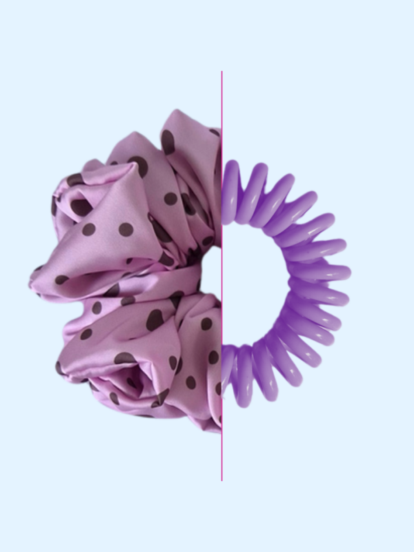 52 Scrunchie satynowa - Choco dots
