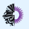 Scrunchie satynowa - Black&white stripes