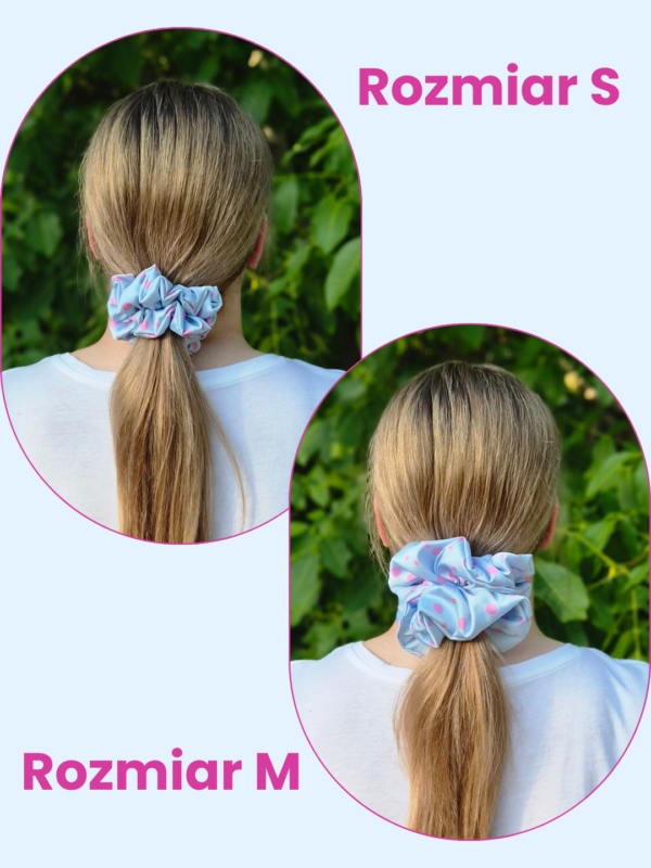 Scrunchie satynowa - Biała Wiśnia