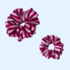 64 Scrunchie satynowa - Raspberry stripes