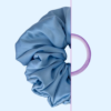 Scrunchie z jedwabiem - Lodowy Błękit